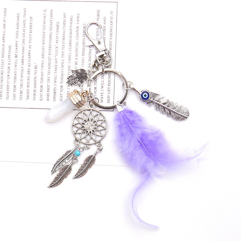 Wholesale Dream Catcher Feather Tassel Metal Keychain